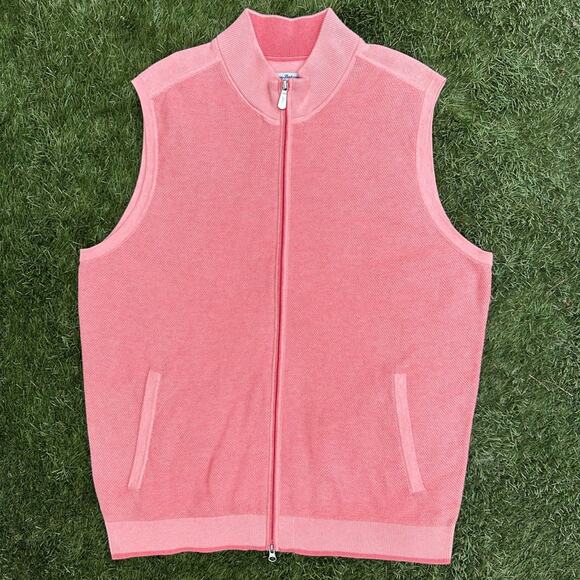 Tommy Bahama Island Zone Coolside Full Zip Vest Cotton Blend Knitted Size XL - Picture 1 of 13